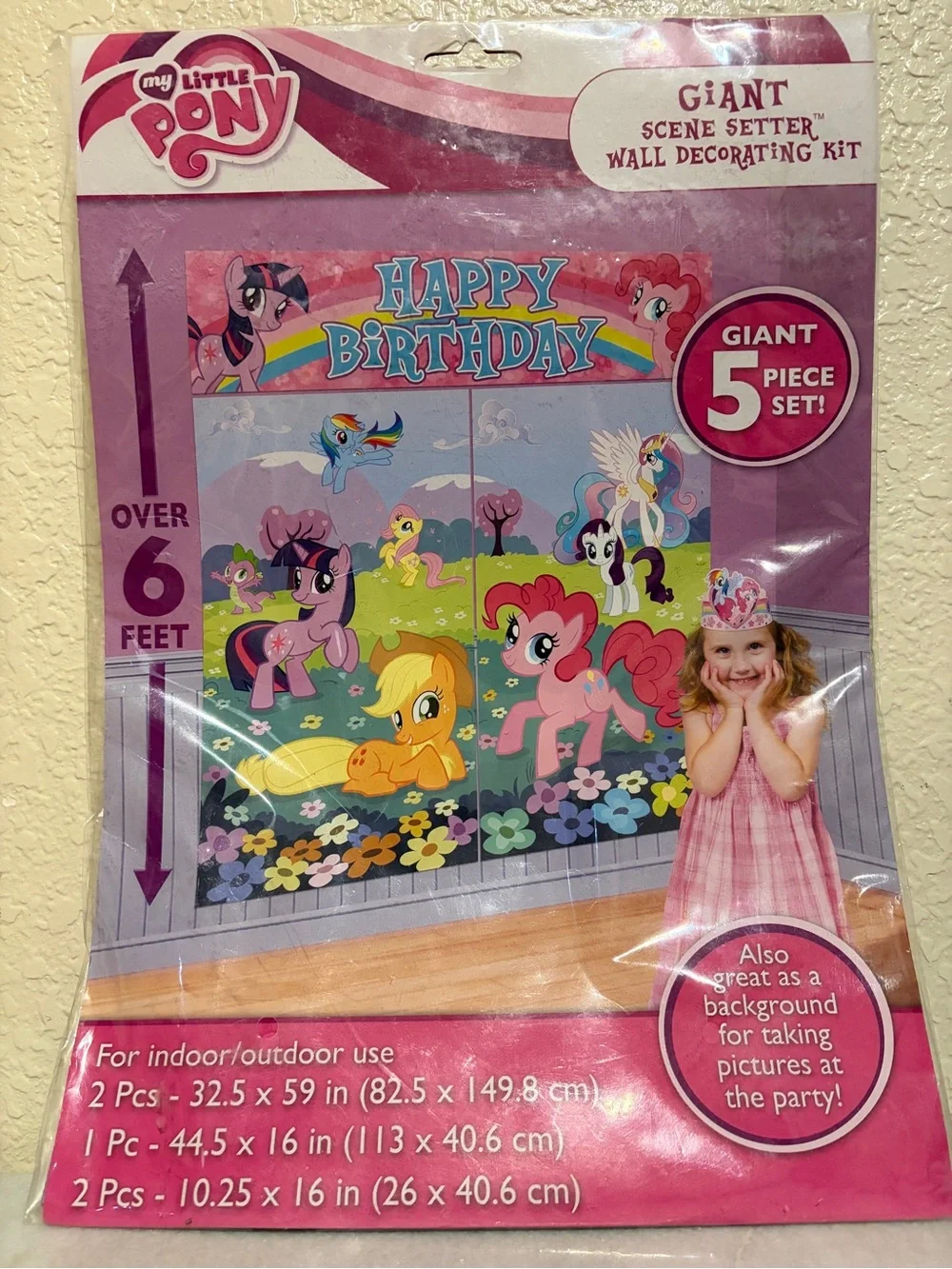 My Little Pony Party Backdrop — Pink, Purple, Blue Accents